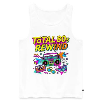 Total 80s Rewind - Männer Premium Bio Tank Top - Weiß - Vorne - Michal (187cm)