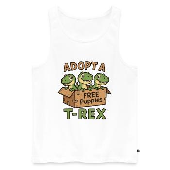Lustiges T-Rex Welpen Dinosaurier Comic Design - Männer Premium Bio Tank Top - Weiß - Vorne - Michal (187cm)