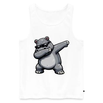 Dabbing Nilpferd - Männer Premium Bio Tank Top - Weiß - Vorne - Michal (187cm)