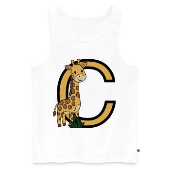 Giraffen mit Buchstabe C - Männer Premium Bio Tank Top - Weiß - Vorne - Michal (187cm)