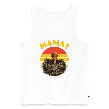 Mama Hungry Baby Bird - Männer Premium Bio Tank Top - Weiß - Vorne - Michal (187cm)