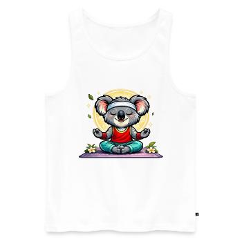 Süßer Koala beim Yoga - Männer Premium Bio Tank Top - Weiß - Vorne - Michal (187cm)