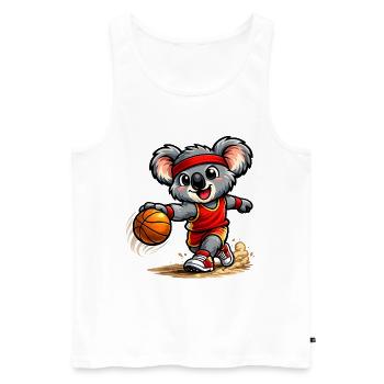 Süßer Koala spielt Basketball - Männer Premium Bio Tank Top - Weiß - Vorne - Michal (187cm)