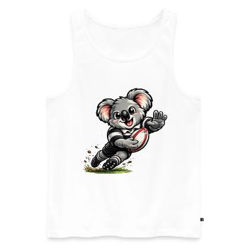 Süßer Koala spielt Rugby - Männer Premium Bio Tank Top - Weiß - Vorne - Michal (187cm)