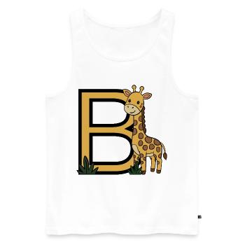 Giraffe Großbuchstabe B - Männer Premium Bio Tank Top - Weiß - Vorne - Michal (187cm)
