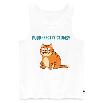 Purr-fekt Ungeschickte Katze - Männer Premium Bio Tank Top - Weiß - Vorne - Michal (187cm)