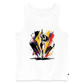 Pole Dance Kunst: Abstrakte Bunte Tänzerin - Männer Premium Bio Tank Top - Weiß - Vorne - Michal (187cm)