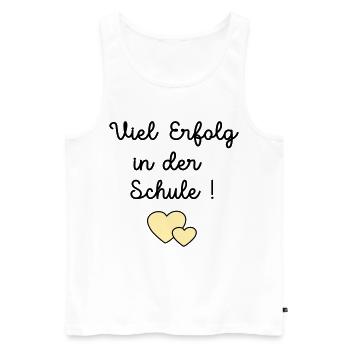 Erfolg Schule Herz - Männer Premium Bio Tank Top - Weiß - Vorne - Michal (187cm)