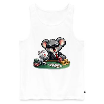 Süßer Koala spielt Poker - Männer Premium Bio Tank Top - Weiß - Vorne - Michal (187cm)
