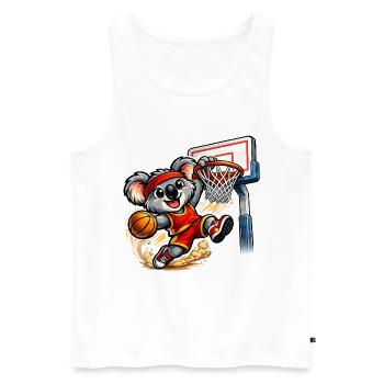 Süßer Koala mit Slam Dunk - Männer Premium Bio Tank Top - Weiß - Vorne - Michal (187cm)