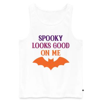 Spooky steht mir gut am Bat-Tee - Männer Premium Bio Tank Top - Weiß - Vorne - Michal (187cm)