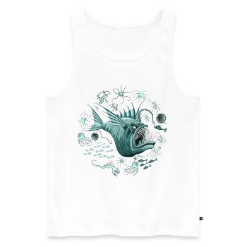 Fish Abyssal Monster in der Tiefseezone - Männer Premium Bio Tank Top - Weiß - Vorne - Michal (187cm)
