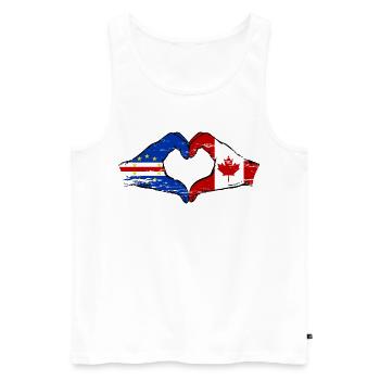 Kap Verde Kanada Flagge Hände Herzform used - Männer Premium Bio Tank Top - Weiß - Vorne - Michal (187cm)