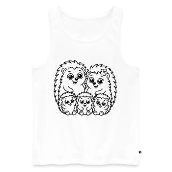 Igelfamilie - Männer Premium Bio Tank Top - Weiß - Vorne - Michal (187cm)
