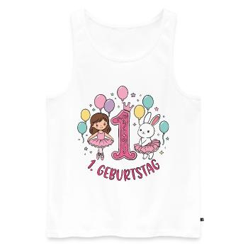  1. Geburtstag Ballerina  - Männer Premium Bio Tank Top - Weiß - Vorne - Michal (187cm)