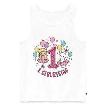 1. Geburtstag Ballerina  - Männer Premium Bio Tank Top - Weiß - Vorne - Michal (187cm)