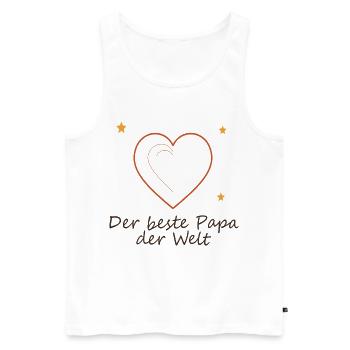 Der beste Papa der Welt Herzdesign - Männer Premium Bio Tank Top - Weiß - Vorne - Michal (187cm)