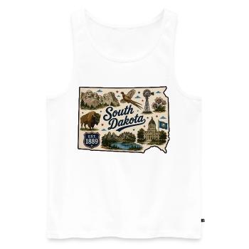 South Dakota Mount Rushmore Vintage-Aufkleber - Männer Premium Bio Tank Top - Weiß - Vorne - Michal (187cm)