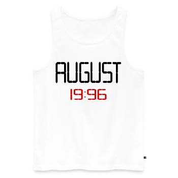 August 1996 - 30. Geburtstag - Männer Premium Bio Tank Top - Weiß - Vorne - Michal (187cm)