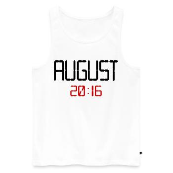 10. Geburtstag, August 2016 - Männer Premium Bio Tank Top - Weiß - Vorne - Michal (187cm)