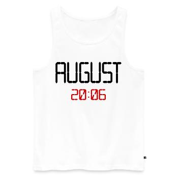 August 2006, 20. Geburtstag - Männer Premium Bio Tank Top - Weiß - Vorne - Michal (187cm)