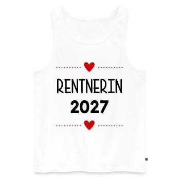 Rente, Rentnerin 2027 Herz - Männer Premium Bio Tank Top - Weiß - Vorne - Michal (187cm)