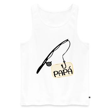Spanischer Fischer, Papa - Männer Premium Bio Tank Top - Weiß - Vorne - Michal (187cm)