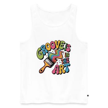 Groove is in the Art - Men's Premium Organic Tank Top - white - Front - Michal (187cm)