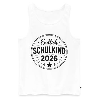 Endlich Schulkind 2026 - Männer Premium Bio Tank Top - Weiß - Vorne - Michal (187cm)