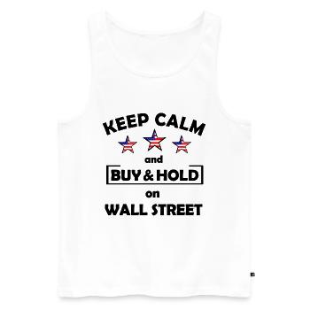 Drei Sterne mit US-Flagge Wall Street - Männer Premium Bio Tank Top - Weiß - Vorne - Michal (187cm)
