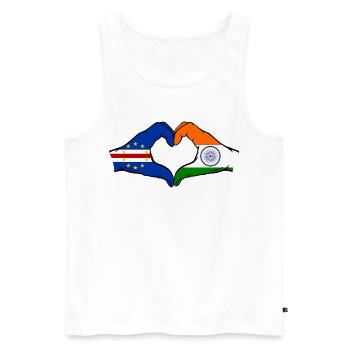 Kap Verde Indien Flagge Hände Herzform - Männer Premium Bio Tank Top - Weiß - Vorne - Michal (187cm)
