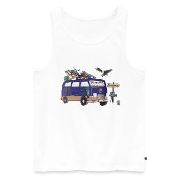 USA Camper Motif Vanlife Camping Vacation - Men's Premium Organic Tank Top - white - Front - Michal (187cm)