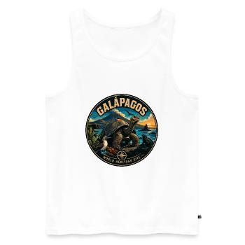 Galapagosinseln Vintage Wildtierabzeichen - Männer Premium Bio Tank Top - Weiß - Vorne - Michal (187cm)