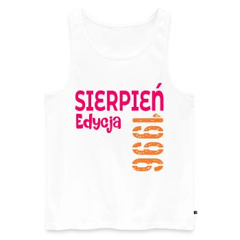 30. Geburtstag August 1986 - Männer Premium Bio Tank Top - Weiß - Vorne - Michal (187cm)