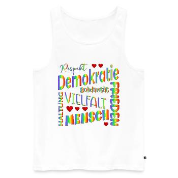 Regenbogen Wählen Demokratie - Männer Premium Bio Tank Top - Weiß - Vorne - Michal (187cm)