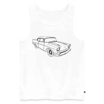 Amerikanischer Oldtimer (Schwarz) - Männer Premium Bio Tank Top - Weiß - Vorne - Michal (187cm)