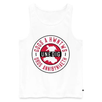 Gogs A Hwntws Unedig Dros Annibyniaeth - Männer Premium Bio Tank Top - Weiß - Vorne - Michal (187cm)