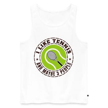 ICH MAG TENNIS UND VIELLEICHT DREI LEUTE - Männer Premium Bio Tank Top - Weiß - Vorne - Michal (187cm)