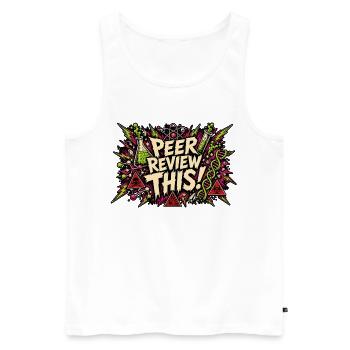 Peer Review This! Lab Pop Art - Men's Premium Organic Tank Top - white - Front - Michal (187cm)