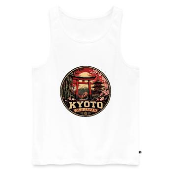 Kyoto Old Japan Vintage-Reiseabzeichen - Männer Premium Bio Tank Top - Weiß - Vorne - Michal (187cm)