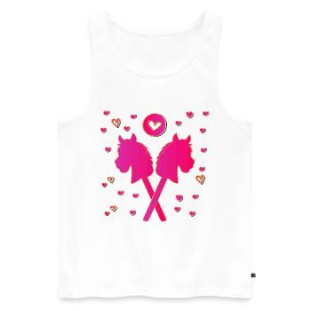 Hobby Horsing Mädchen - Männer Premium Bio Tank Top - Weiß - Vorne - Michal (187cm)