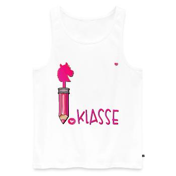 Einschulung Schulkind Hobby Horsing - Männer Premium Bio Tank Top - Weiß - Vorne - Michal (187cm)