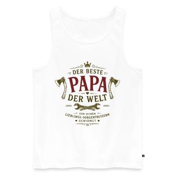 Der beste Papa der Welt - Männer Premium Bio Tank Top - Weiß - Vorne - Michal (187cm)