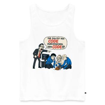 Ihr Solltet Den Code Durchsuchen – IT Humor - Männer Premium Bio Tank Top - Weiß - Vorne - Michal (187cm)