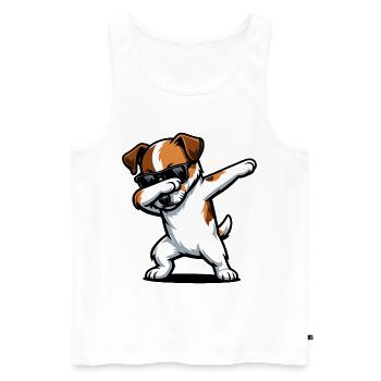 Pasteur de Russell Terrier - Débardeur bio Premium Homme - blanc - Devant - Michal (187cm)
