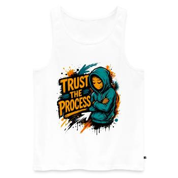 Trust The Process Graffiti Hoodie Art - Men's Premium Organic Tank Top - white - Front - Michal (187cm)
