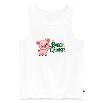 Piwi le cochon - Débardeur bio Premium Homme - blanc - Devant - Michal (187cm)