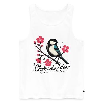 Chick-a-dee-dee-dee with Bird Call - Men's Premium Organic Tank Top - white - Front - Michal (187cm)