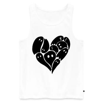 Cœur de fantômes Halloween Ghost Love Design - Débardeur bio Premium Homme - blanc - Devant - Michal (187cm)