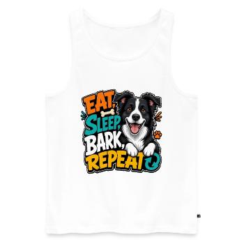 Border Collie - Débardeur bio Premium Homme - blanc - Devant - Michal (187cm)